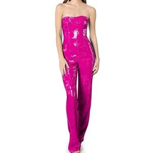NWT Dress the Population Andy Sequin Barbie Jumpsuit Sz Small